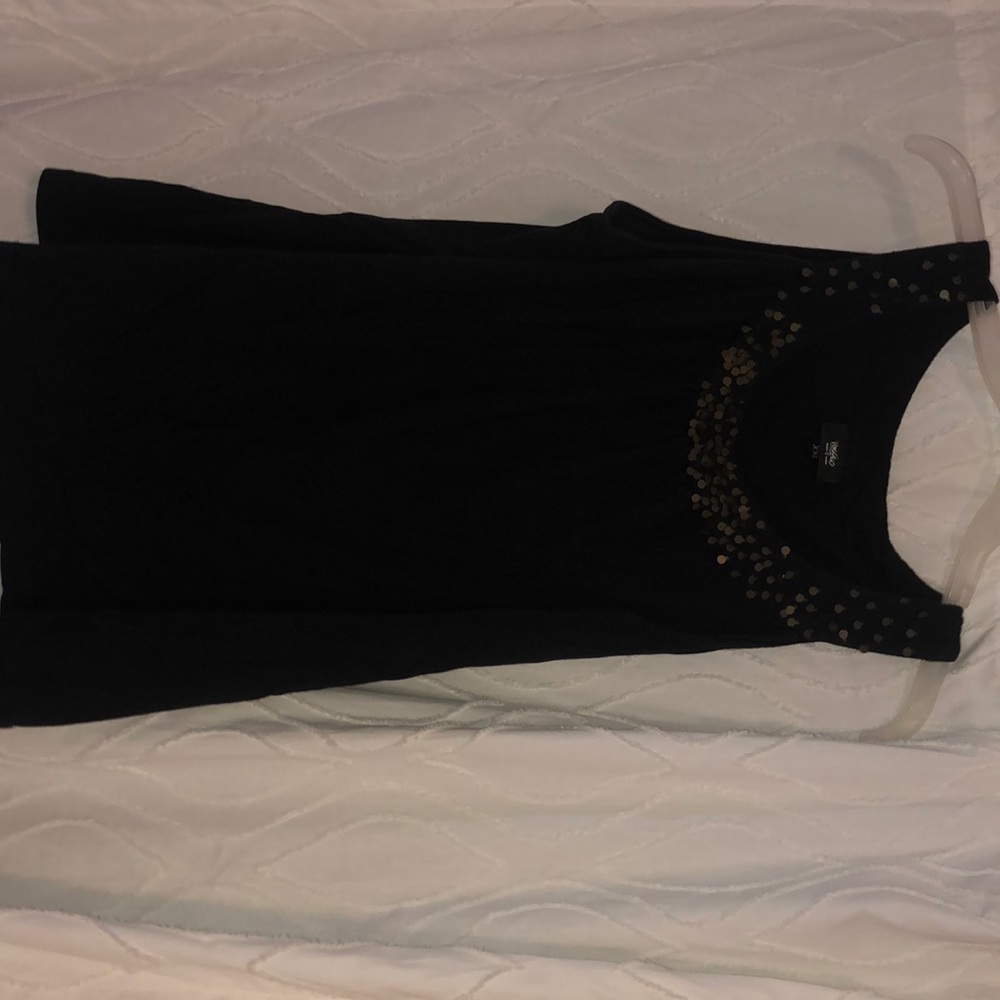 Gold sequins black tank